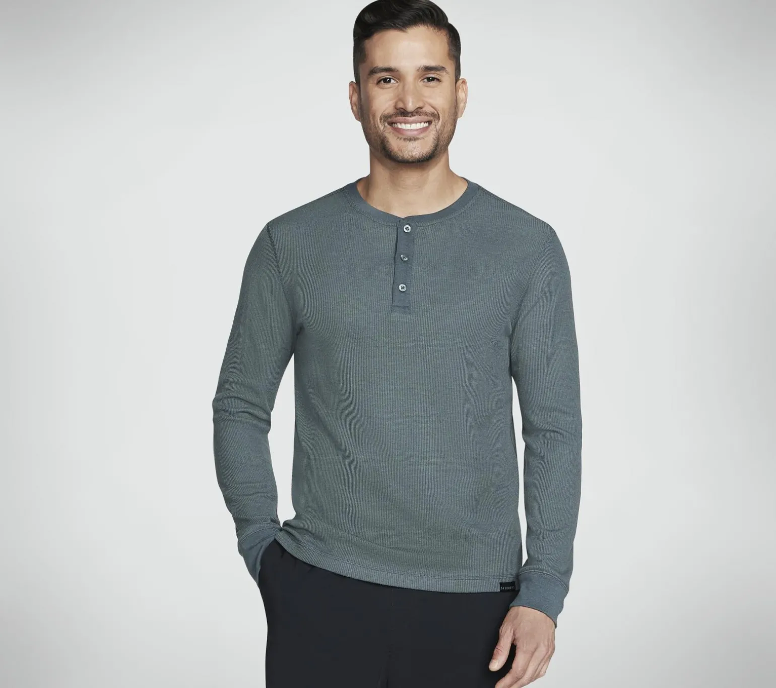 GO KNIT Waffle Henley