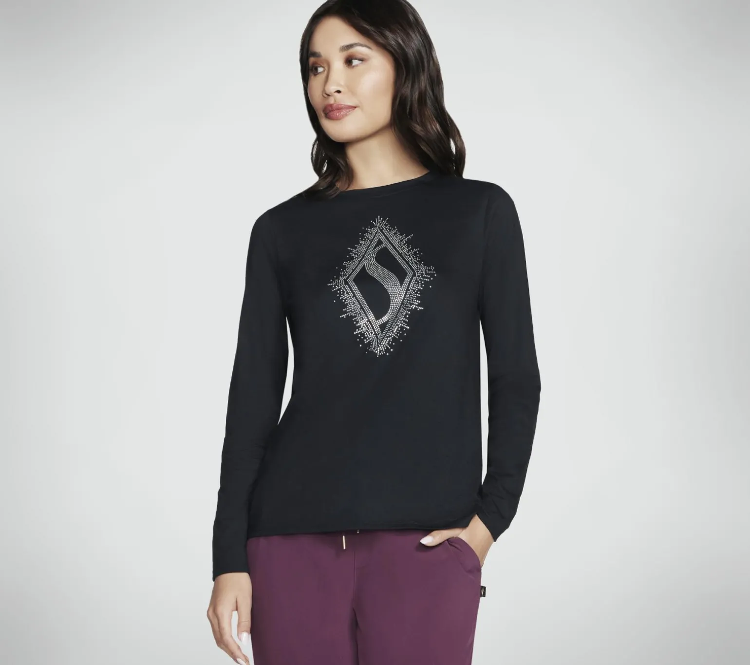 Rhinestone Burst Long Sleeve Tee
