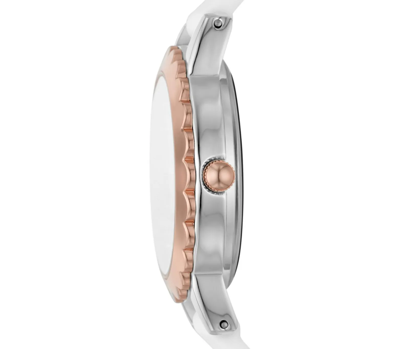 Scalloped Bezel White Watch